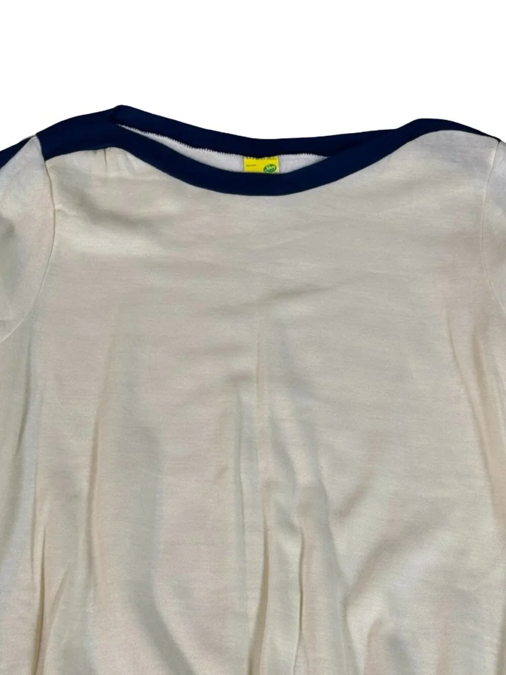 Vintage 1980s Randy Plus Cream Navy Acrylic Sweater Men’s Large